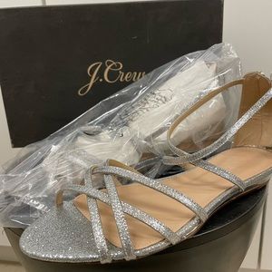J. Crew Glitter flat sandals